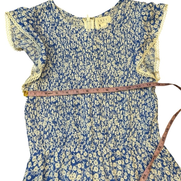 Lost + Wander Pick Me Blue Floral Print Midi Dress smocked size small prarie - Picture 11 of 11